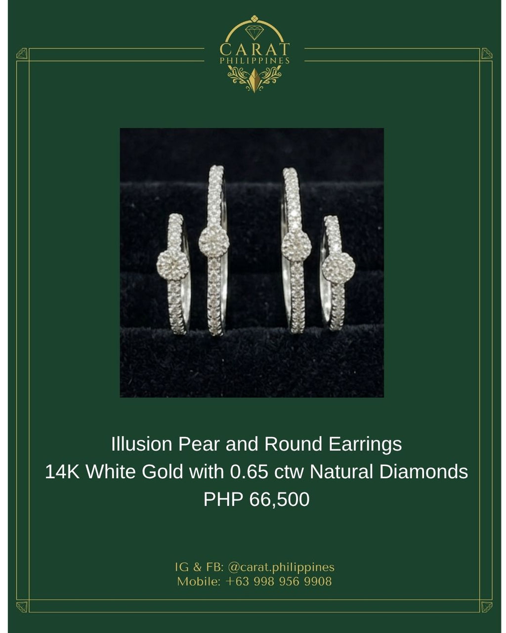 0.65 CTW Natural Diamond Hoop Earrings in 14K White Gold