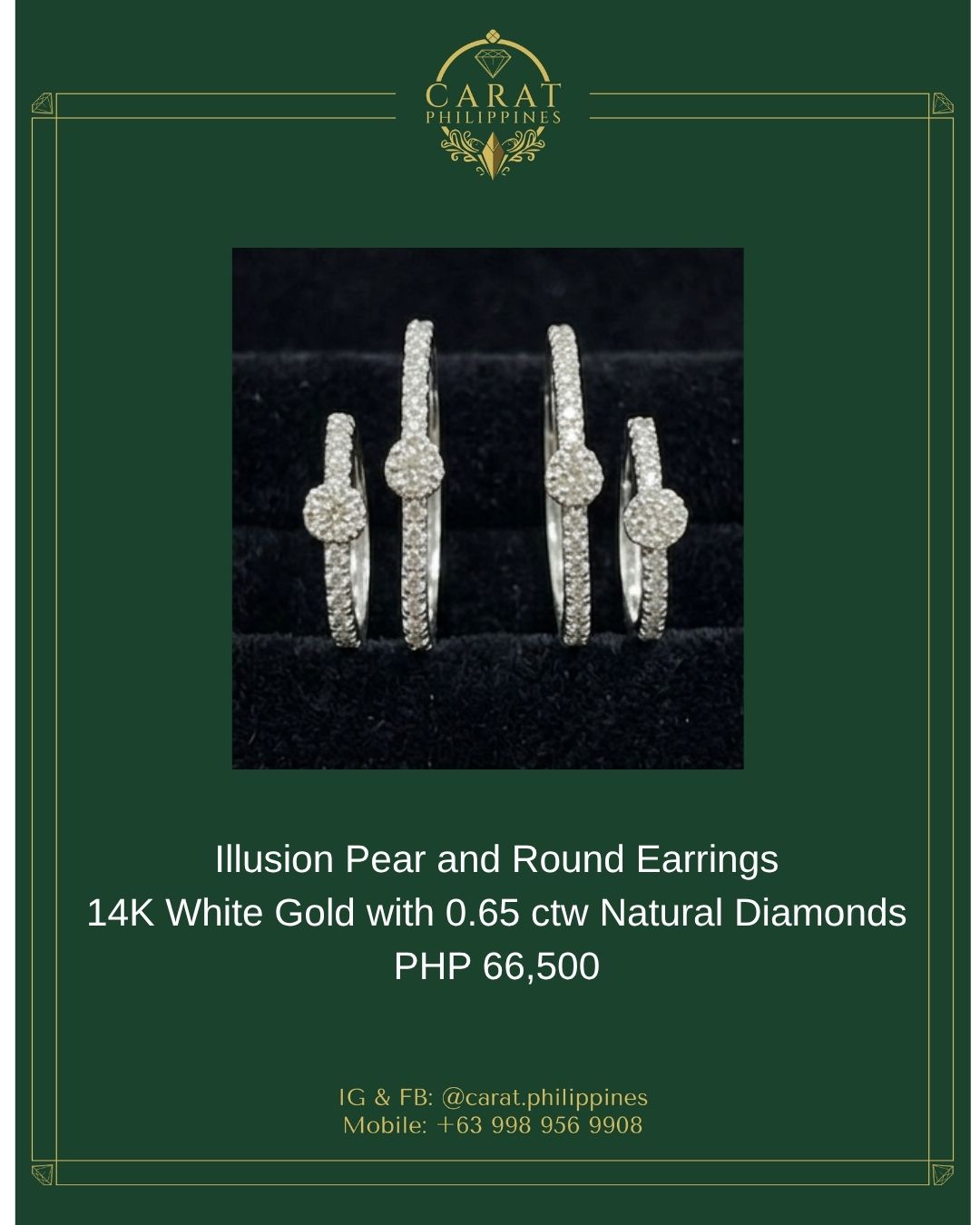 0.65 CTW Natural Diamond Hoop Earrings in 14K White Gold