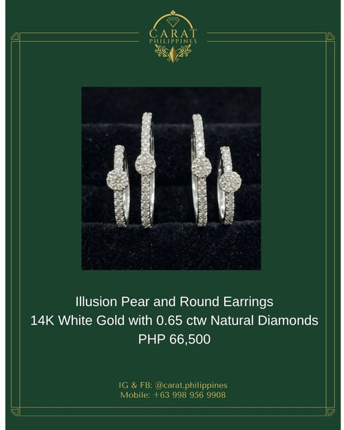 0.65 CTW Natural Diamond Hoop Earrings in 14K White Gold