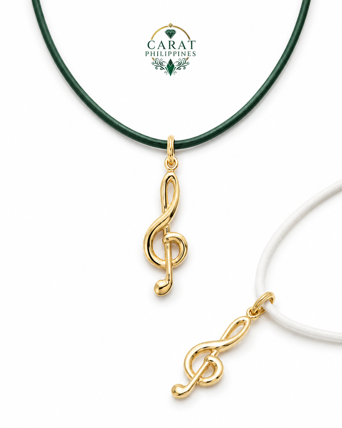 G Clef Pendant in 18K Gold