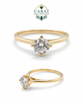 0.40 Carat Round Diamond Solitaire Ring in 18K Yellow Gold with GIA