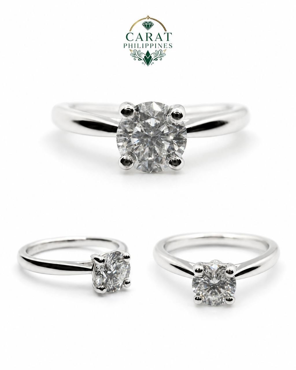 .80 Carat Round Cut Natural Diamond Solitaire Ring in 18K White Gold