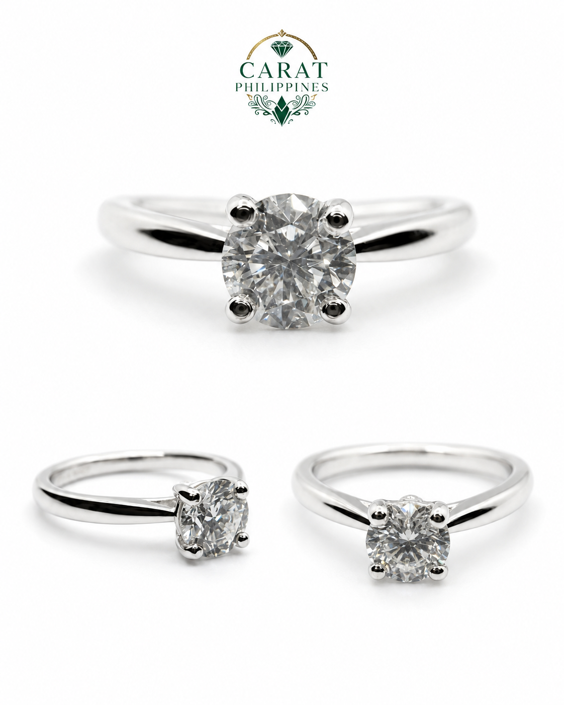 .80 Carat Round Cut Natural Diamond Solitaire Ring in 18K White Gold