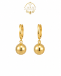 14K Yellow Gold Dangling Ball Earrings