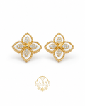 14K Yellow Gold Mother of Pearl & 0.48ctw Diamond Clover Stud Earrings
