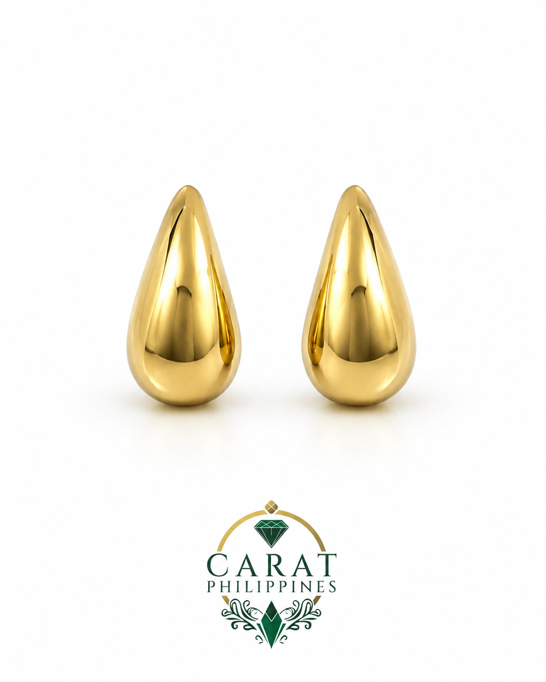 Chunky Drop Earrings  14K Yellow Gold