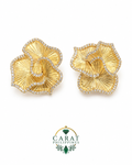 Flora Textured Gold Statement Earrings