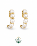 Classic Alternating Pearl & Diamond J-Hoop Earrings