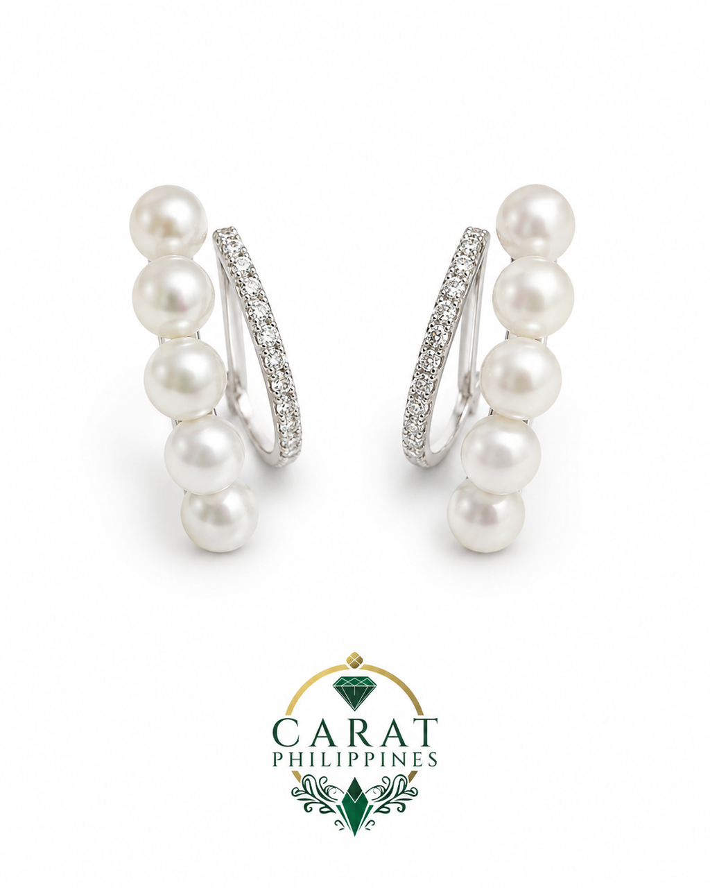 Seraphina Dual-Band Pearl & Diamond Crawlers