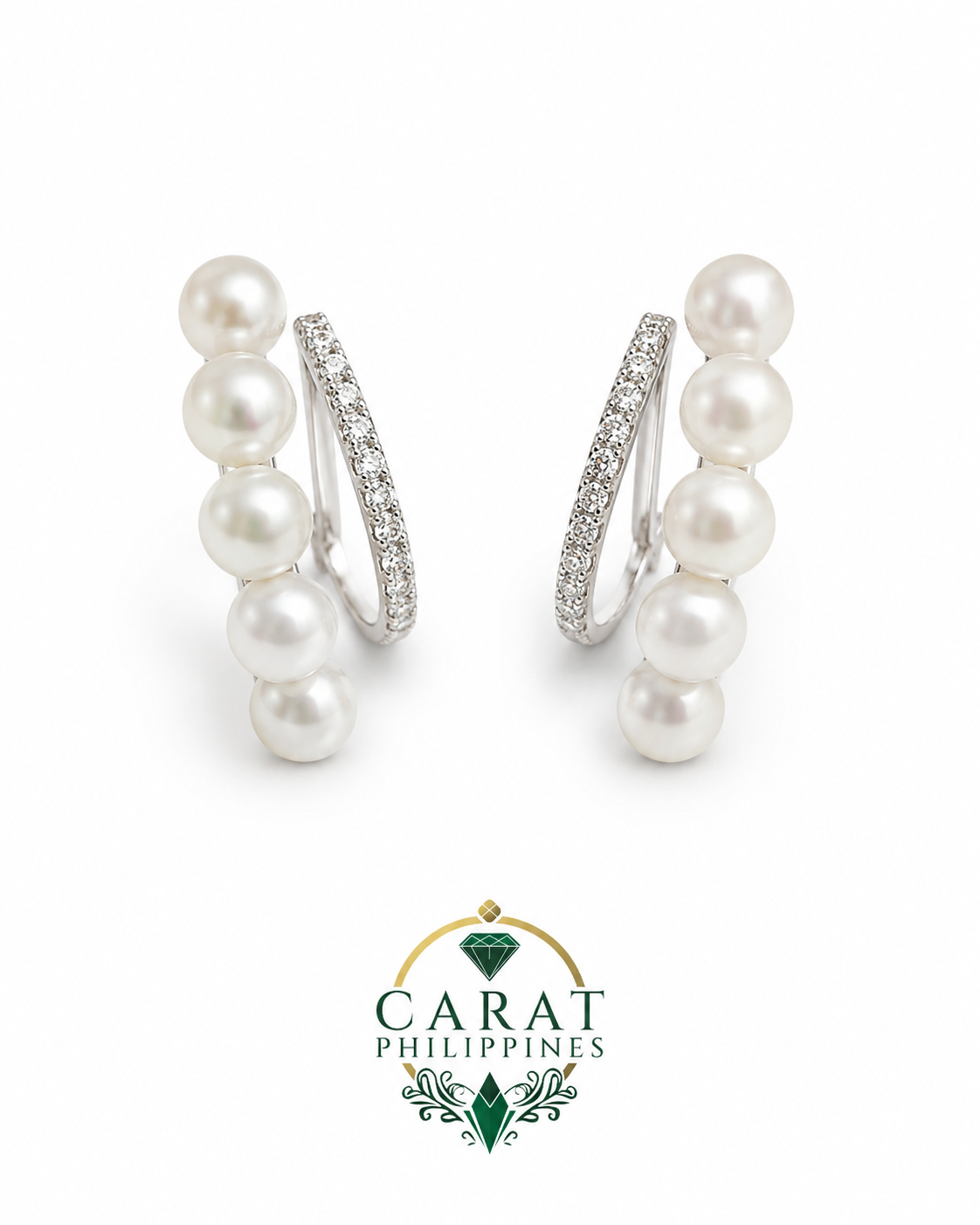 Seraphina Dual-Band Pearl & Diamond Crawlers