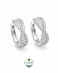 Twisted Ribbon Diamond Huggie Hoops