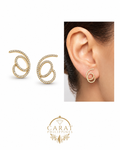 Natural Diamond Spiral Stud Earrings