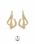 Diamond Triple Wave Statement Earrings