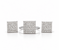 Square Illusion Diamond Jewelry Set in 14K White Gold