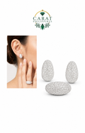 Luxe Pave Statement Set in 14K White Gold Setting Jewelry Set