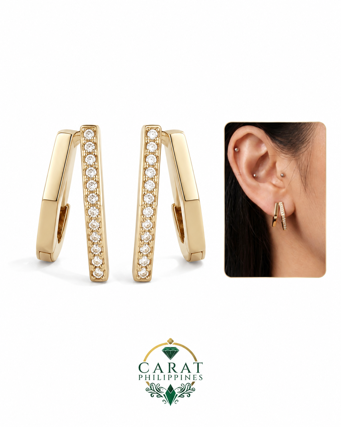 Modern Geometric Gold Earrings