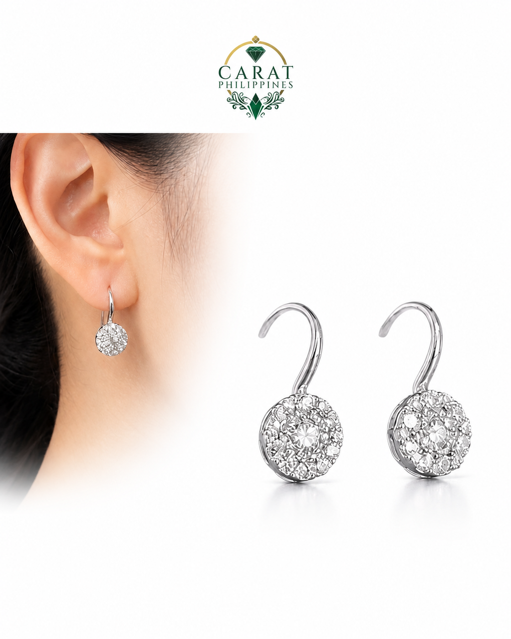 0.66 CTW Natural Diamond Illusion Dangle Earrings in 14K White Gold