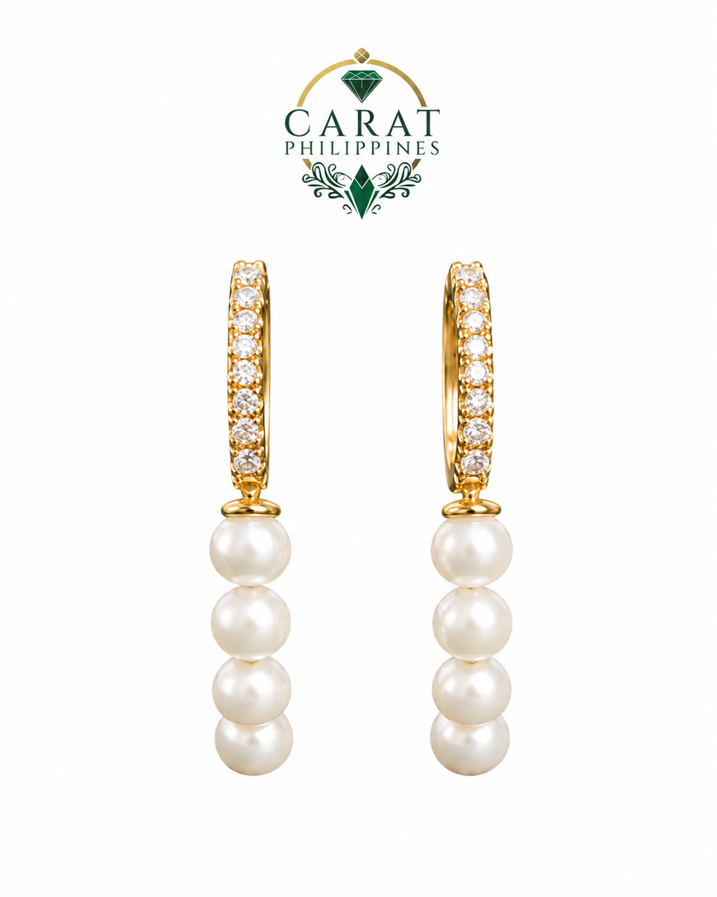 0.13 CTW Natural Diamond & Seed Pearl Drop Earrings in 14K Yellow Gold