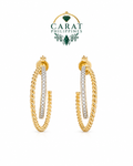 0.21 CTW Natural Diamond Spiral Hoop Earrings in 14K Gold