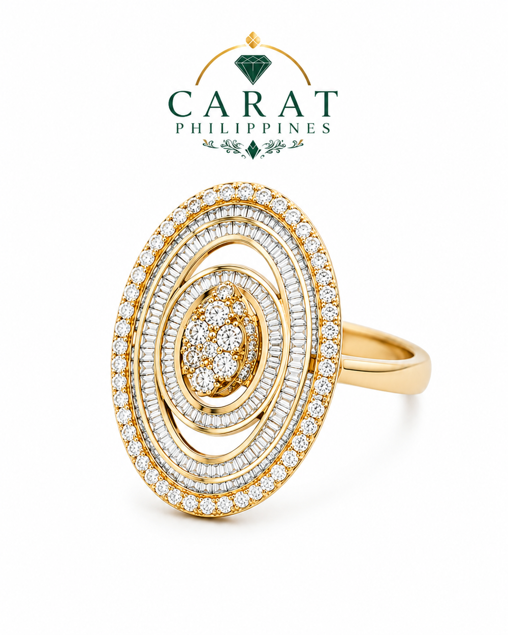 Natural Diamond Cocktail Ring in 18K Yellow Gold