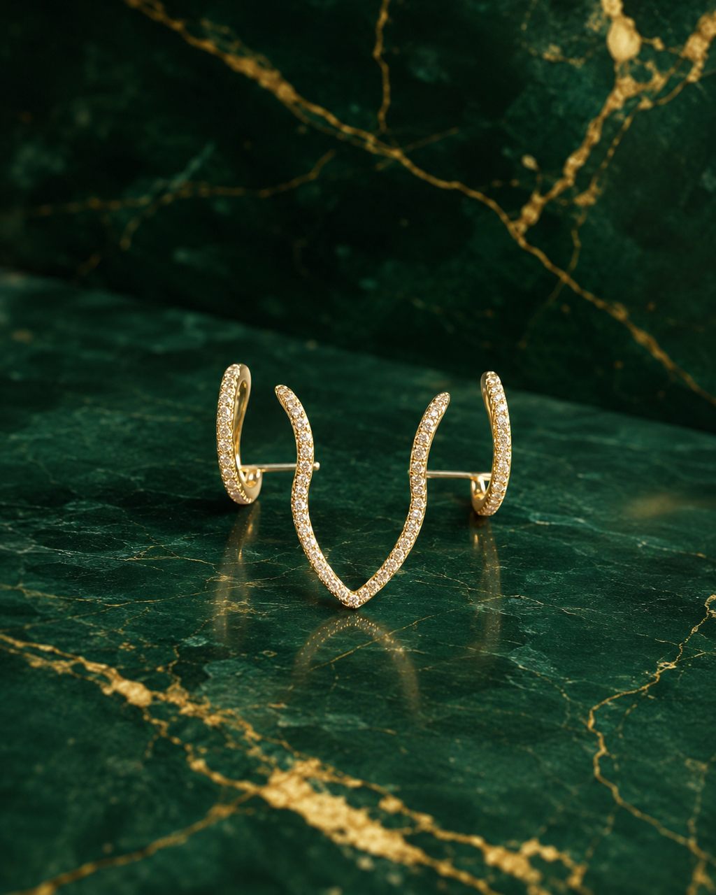 14K Yellow Gold Natural Diamond Ear Jacket Earrings – 0.32 CTW