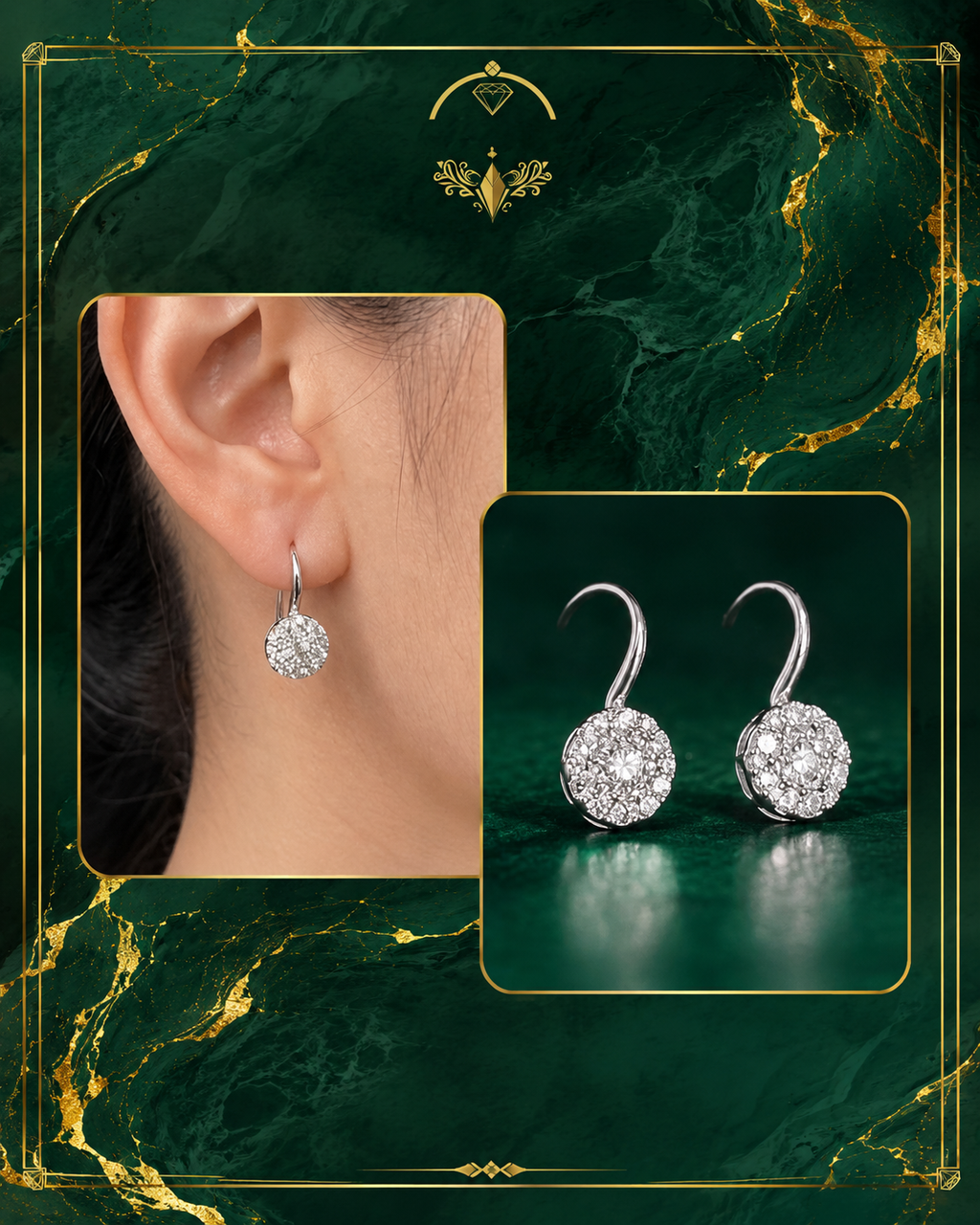0.66 CTW Natural Diamond Illusion Dangle Earrings in 14K White Gold