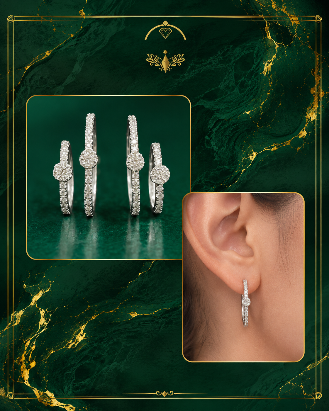 0.65 CTW Natural Diamond Hoop Earrings in 14K White Gold