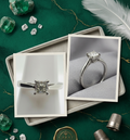 0.50 Carat Princess Cut Diamond Solitaire Ring in 14K White Gold