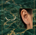 5-Star Diamond Ear Climbers in 14K Yellow Gold