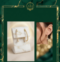 Freshwater Pearl Hoops  in 14K Gold Diamond