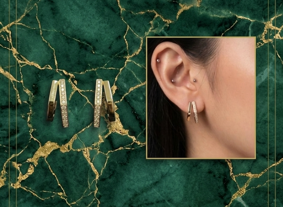 Modern Geometric Gold Earrings