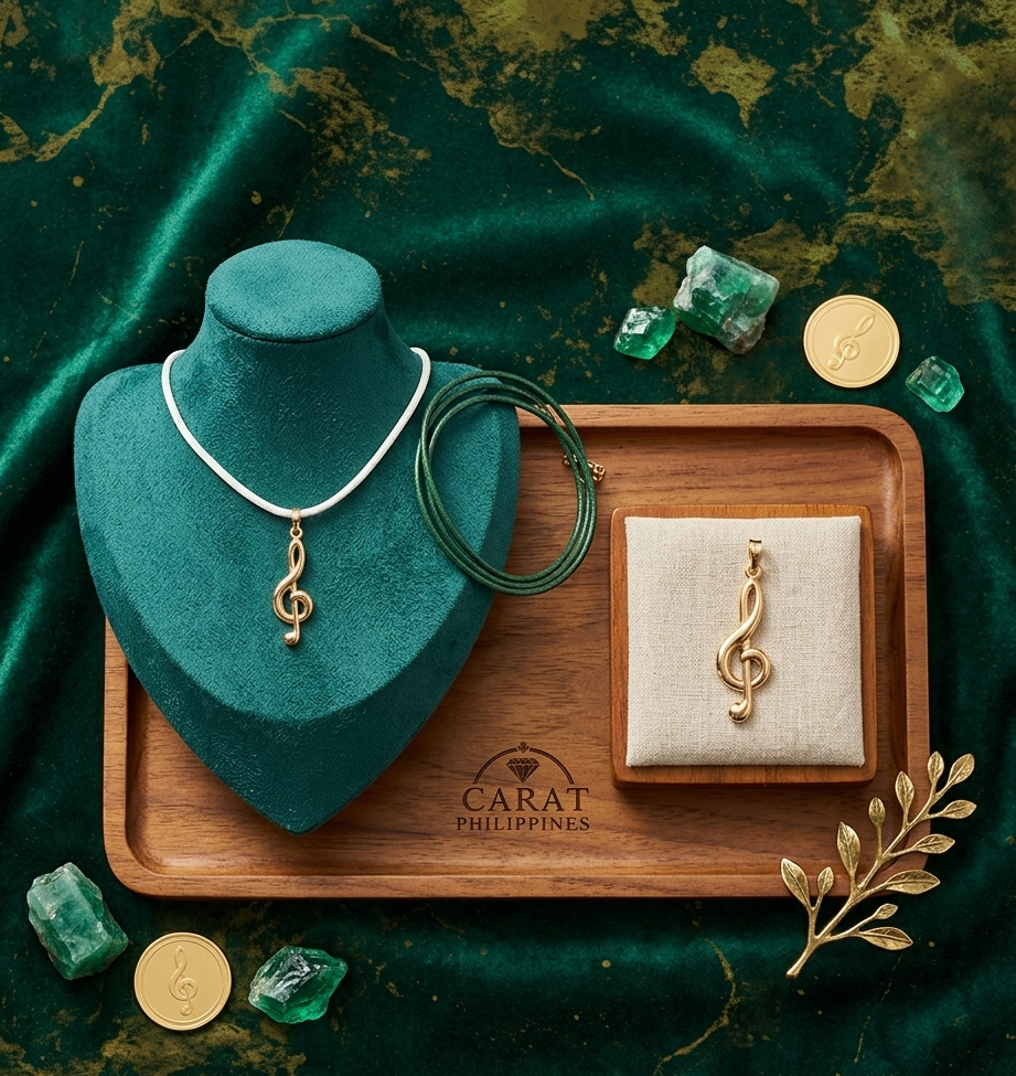 G Clef Pendant in 18K Gold