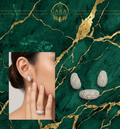 Luxe Pave Statement Set in 14K White Gold Setting