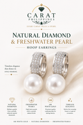 Diamond & Freshwater Pearl Hoop Earrings