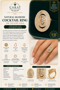 Natural Diamond Cocktail Ring in 18K Yellow Gold