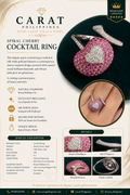Natural Diamond Spiral Cherry Cocktail Ring in 14K White Gold